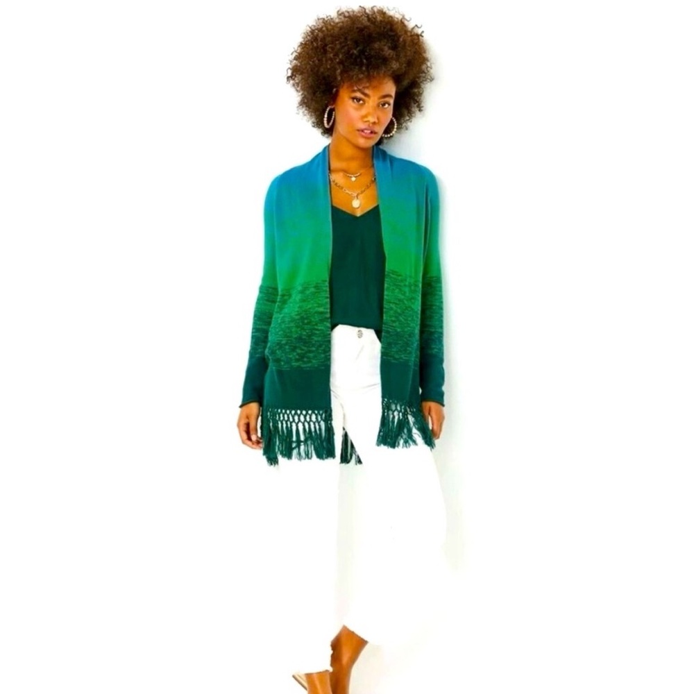 LILLY PULITZER | Tatum Ombré Fringe Sweater L 🌊